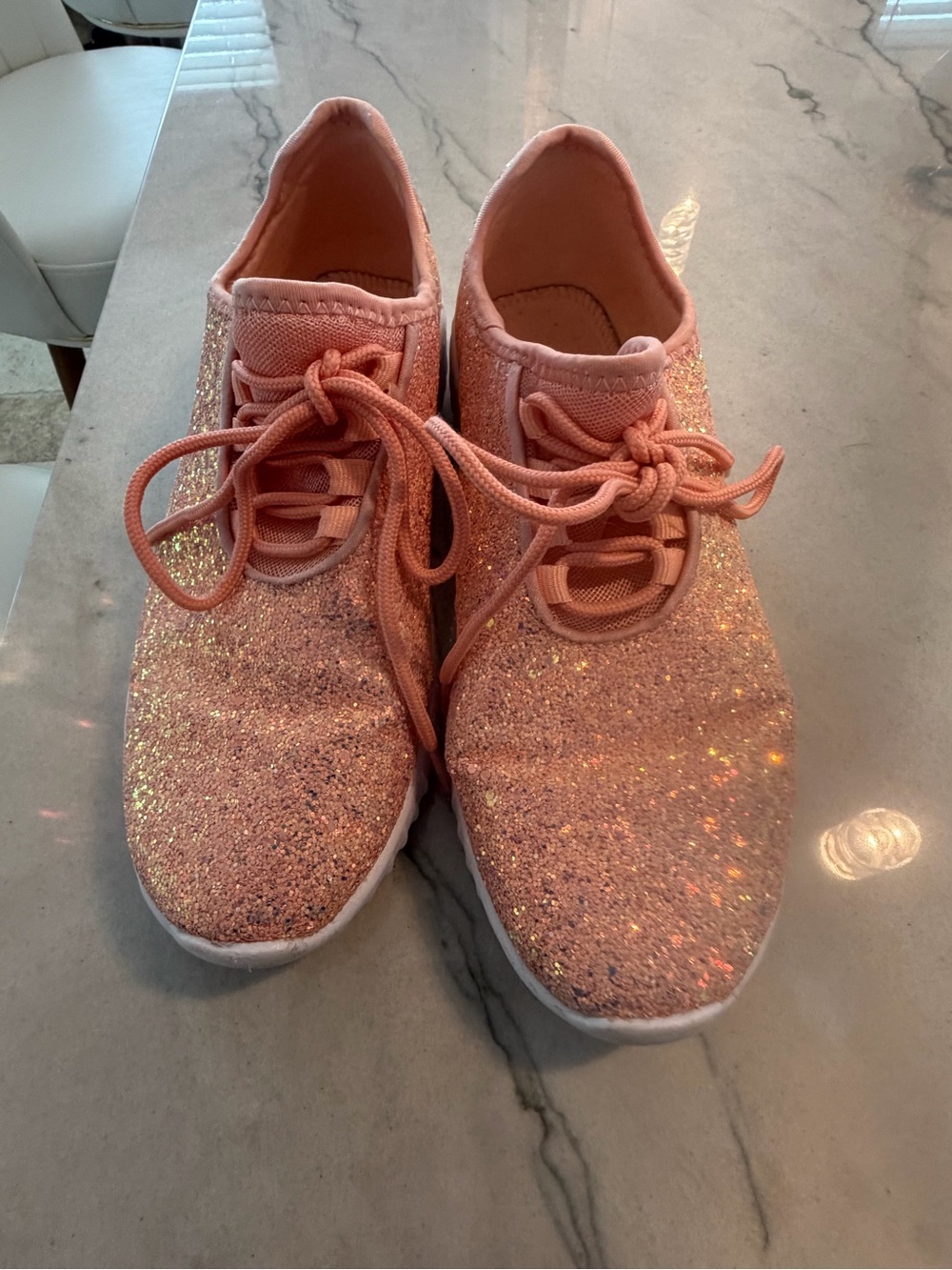 Roxy Rose Women's Glitter Lace-Up Sneakers - Rose Gold Size 9